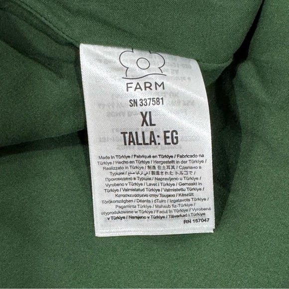 FARM RIO Green Pineapple Garden Long Sleeve Mini Dress - Green Multi - Sz - XL - Picture 12 of 13